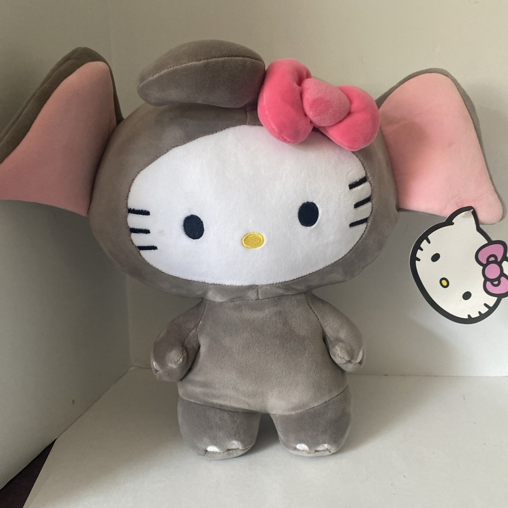 Fiesta Hello Kitty Plush in Gray Elephant Costume 12" Bought At Bronx Zoo NWT